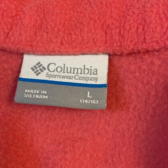 Columbia Pink Full Zip Fleece Jacket Girl Size L - Picture 6 of 7